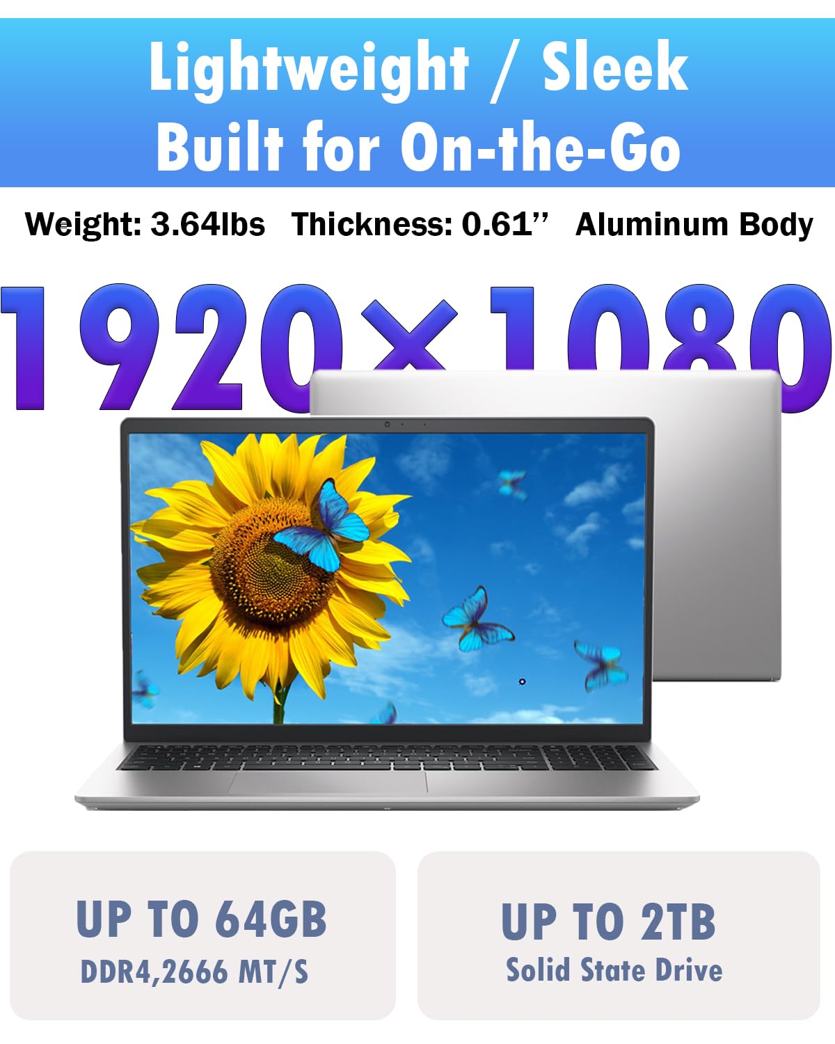 Amazon.com: Dell 15 Business Laptop Computer, 15.6'' FHD IPS 250