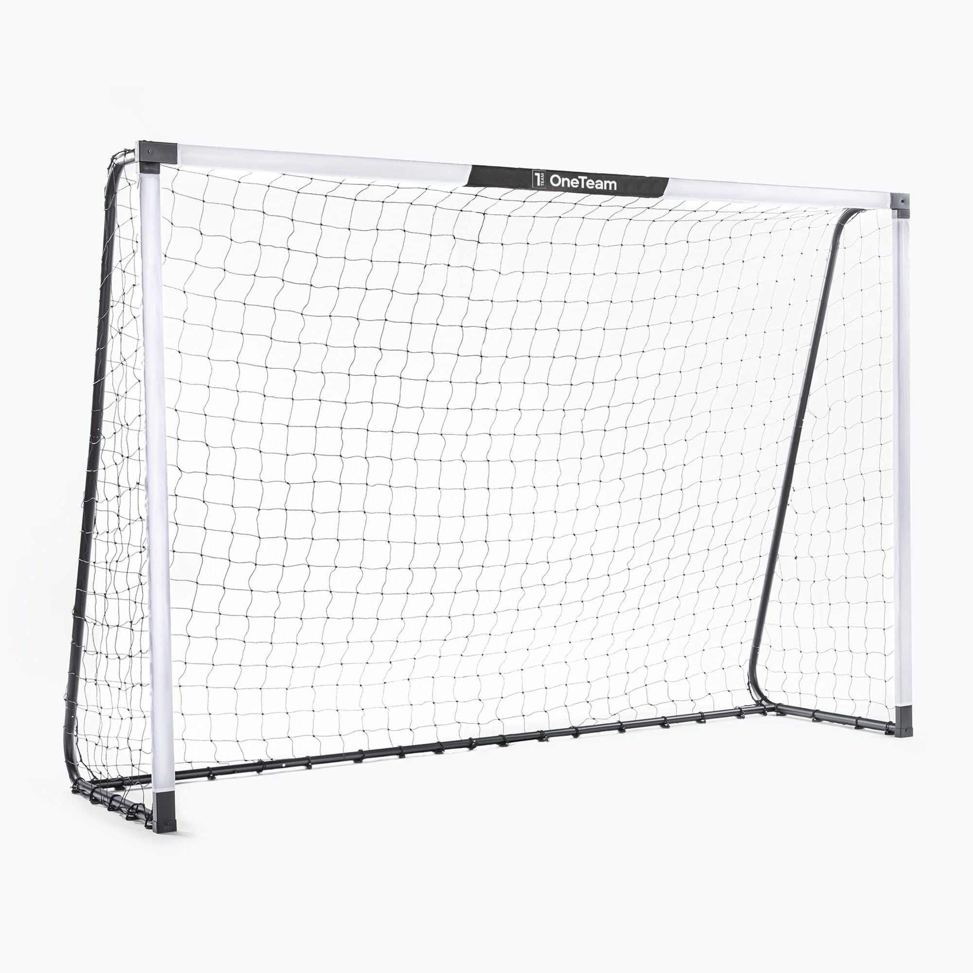OneTeam Porta da Calcio Per Bambini e Adulti 300x200| 300x160 cm Porta da Calcio con Struttura Stabile e Resistente e di Qualità Porta a Futbol per Training Acciaio Rete Installazione Facile Bianca