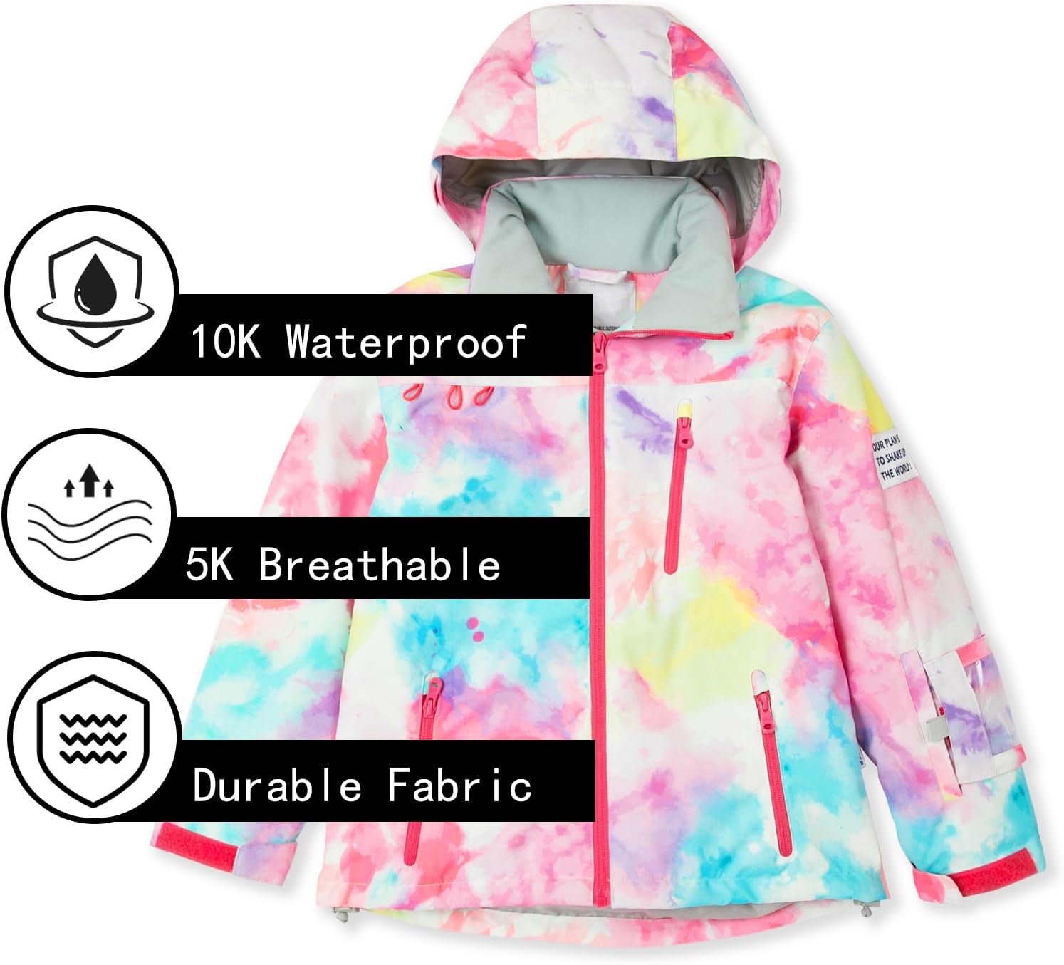 Kids Ski Jacket Waterproof Warm Winter Snow Coat With Hooded Outdoor Snowboarding Skiing Jackets for Girls Boys - Image 5