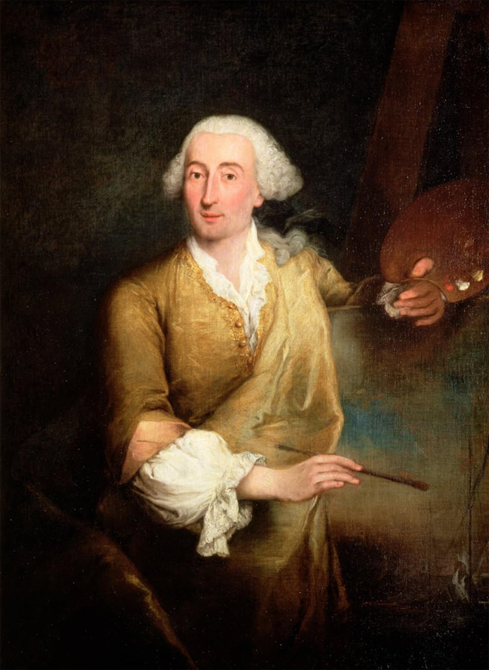 Artxlxxbn No Frame Famous Print Painting Colorful Art Print Portrait Of Francesco Guardi By Pietro Longhi Canvas Art Decorations For Home Decor 60X90cm