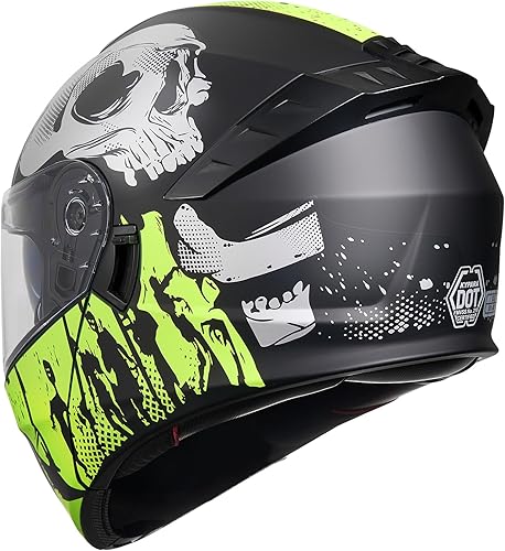 Miniatura 4 de KYPARA Casco modular de doble visera abatible de cara completa para motocicleta con certificación DOT de impresionismo