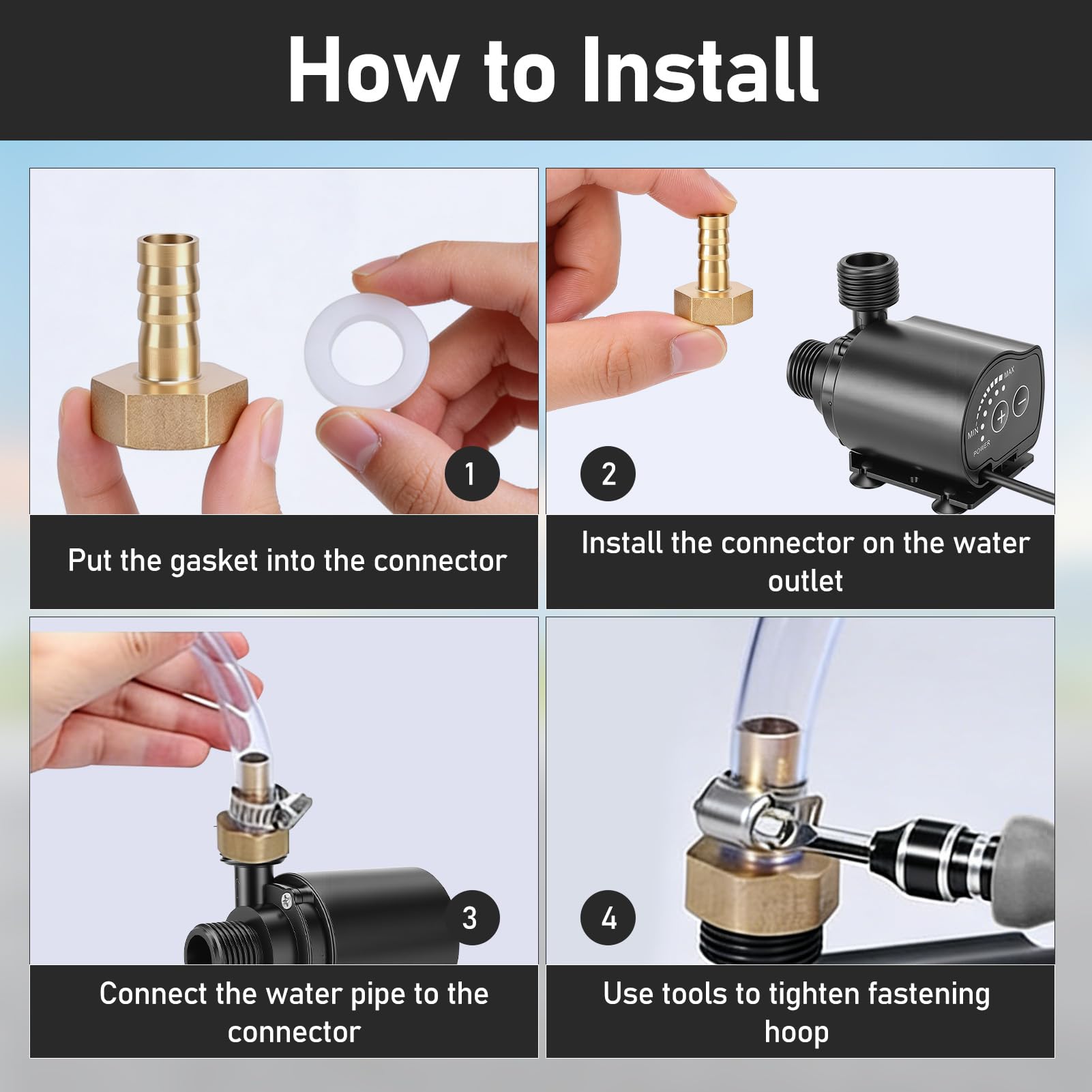 Pompa Acqua 12V, 800L/H Mini Pompa Sommersa con Controllo a 5 velocità, Configurazione Facile, altezza di mandata 5m, Portatile Pompe Immersione per Acquario Stagno Fontana idroponica