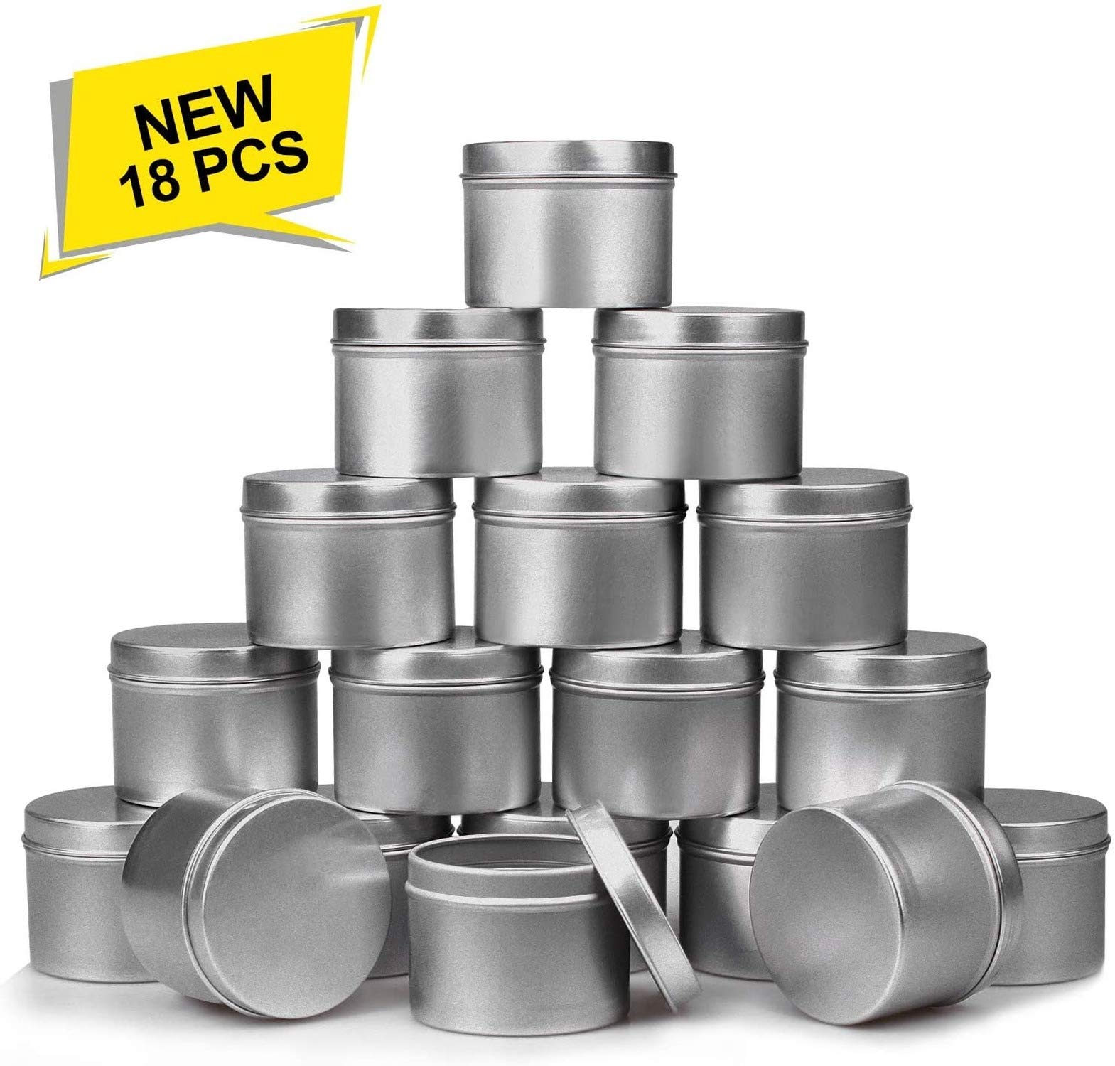 NRANSON Candle Tin 18 Piece, 4 oz, Candle Containers for DIY Candle Making