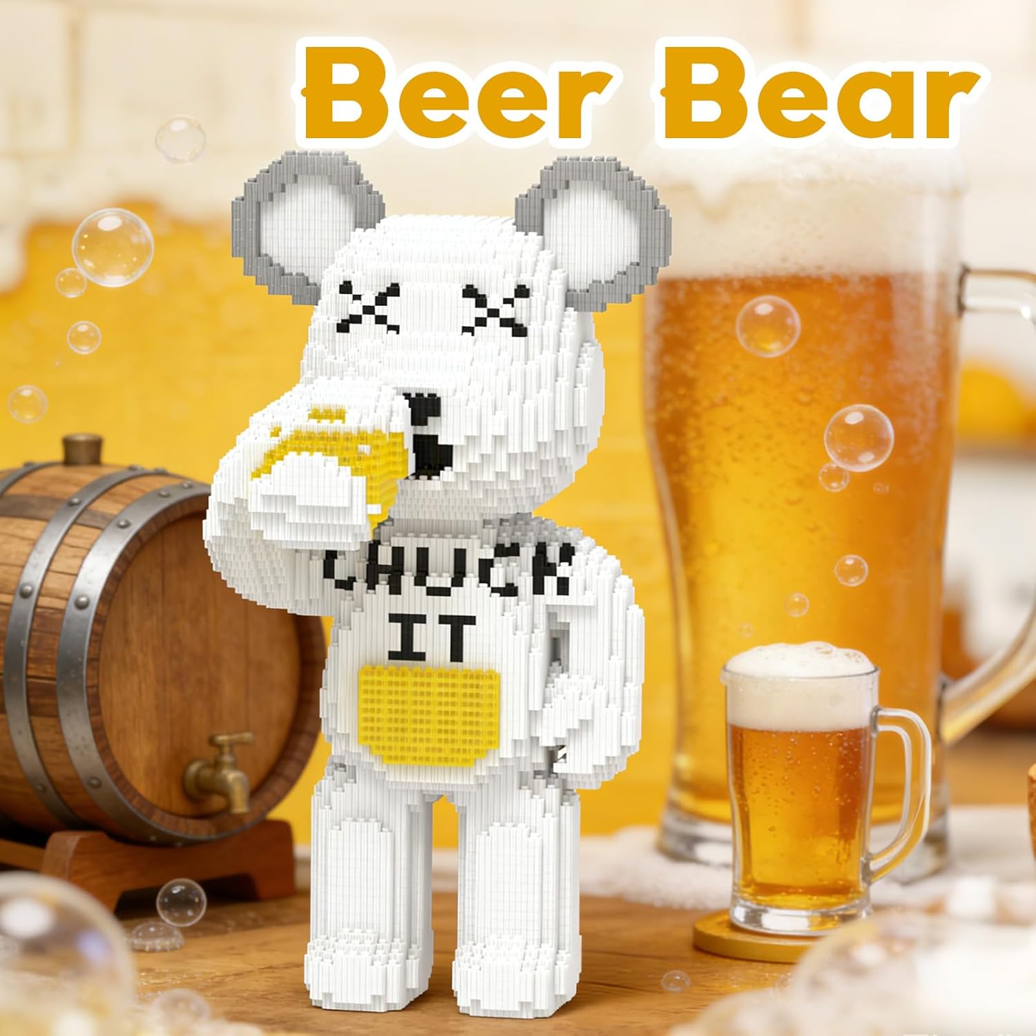 Beer Bear Building Blocks (8235 PCS), Creative Animal Brick Set for Kids & Adults, Micro Building Blocks, Teddy Blocks, Children Toys for Christmas, Halloween, Anniversary