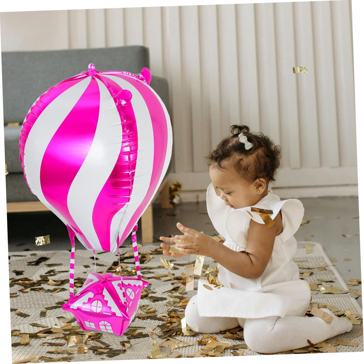 SOLUSTRE 50 Pièces Ballons Aluminium Montgolfière Décoration Événementielle pour Anniversaire Shower Mariage Effet Visuel Immersif et Installation Facile