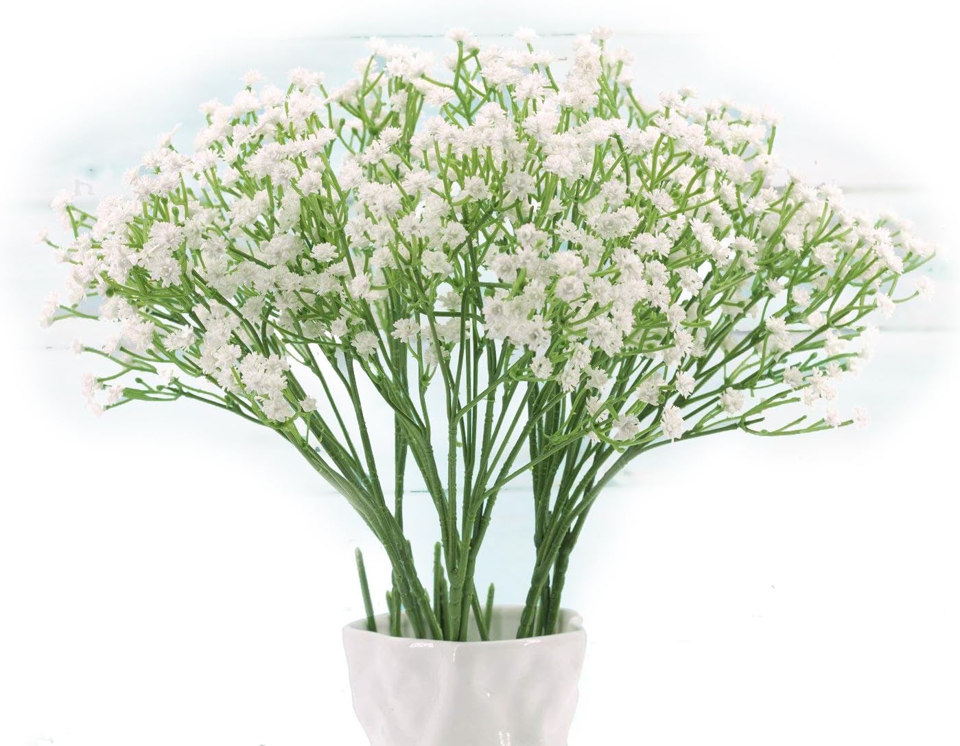 Baby Breath, Gypsophila Artificial Fake Silk Plants, Real Touch Flowers DIY Home Garden for Wedding Party Decoration, Idea Present for Thanksgiving, Halloween, Christmas, New Year (White), 10Pcs