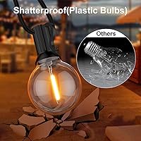 Vista 4 de GPATIO Guirnalda de luces para exteriores de 25 pies, luces impermeables para patio (blanco cálido, 25 pies, blanco cálido)