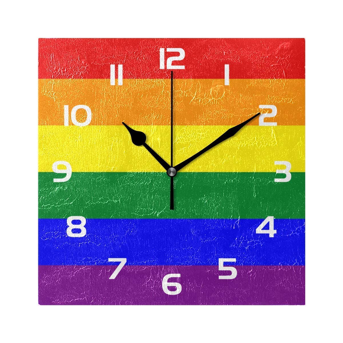 Horloge arc-en-ciel Gay Pride cadeau d'affaires et décoration de bureau originale