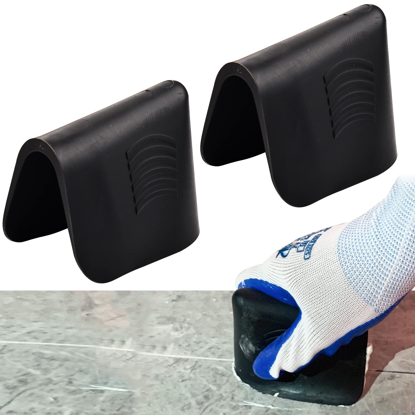 2PCS Herramientas para Sellado de Calafateo, Raspador de Lechada, Herramienta Juntas Calafateo Removedor de Calafateo para la Cocina del Cuarto de BañO (Negro)