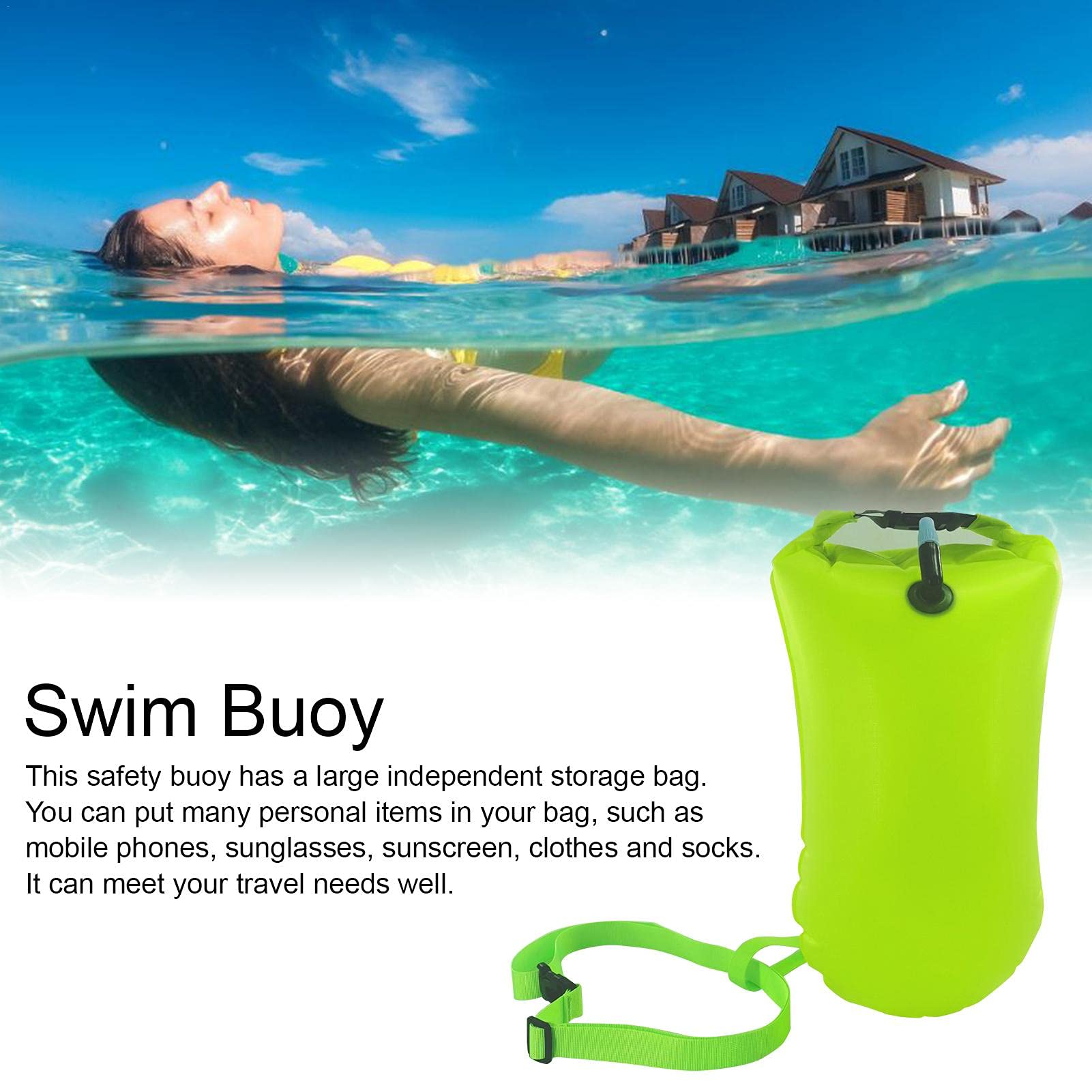 Flotteur De Sécurité Natation – Bouée Visible, Sac De Nage étanche | Support De Natation Longue Distance, Protection Du Nageur Avec Système Ceinturé Pendant L'Exercice Libre En Lac, Mer Ou Rivière