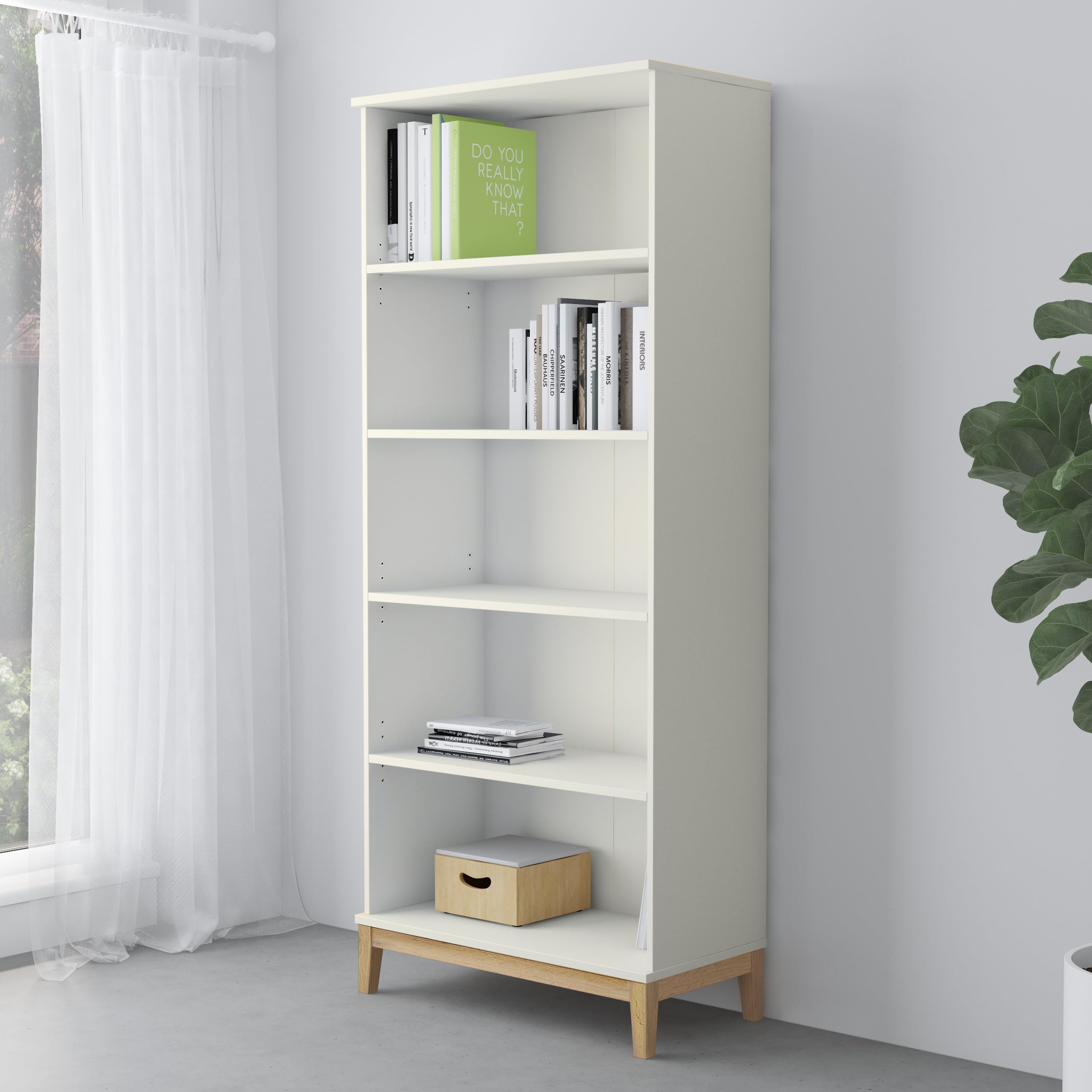 Cosmoliving By Cosmopolitan Pelle Bookcase With 4 Shelves
