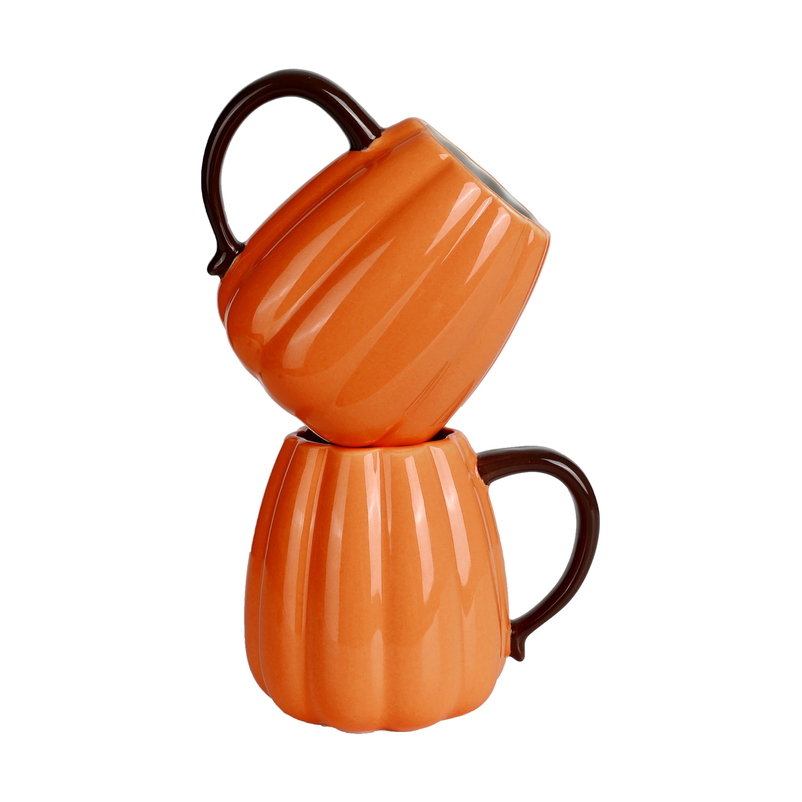 Halloween Pumpkin mugs Set Of 2-25oz Large Ceramic Pumpkin Cups - Gifts Coffee Cups For F…
