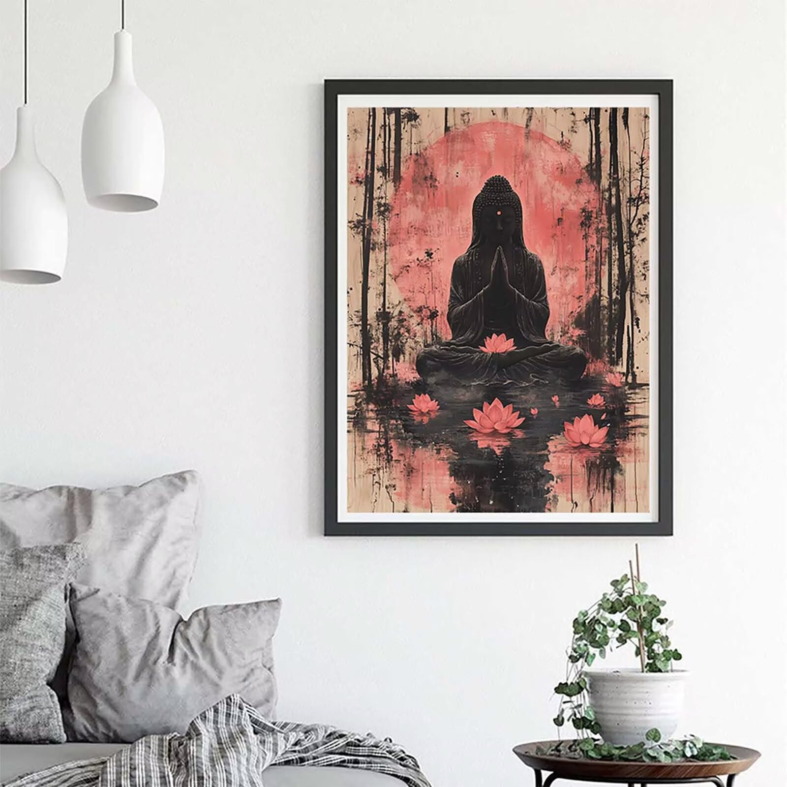 Malowanie po numerach Zen malowanie numerami dla dorosłych Lotos Paint by Numbers, malowanie według numerów zestawy malarskie dla dorosłych pędzlami i farbami akrylowymi do dekoracji ścian, prezent 70