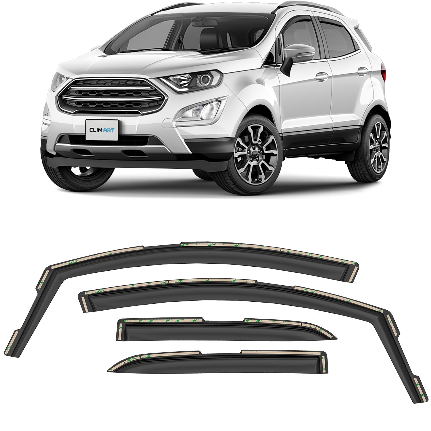 CLIM ART Déflecteurs pour/Compatible avec Ford EcoSport 14-23 - Canal 4Pc.