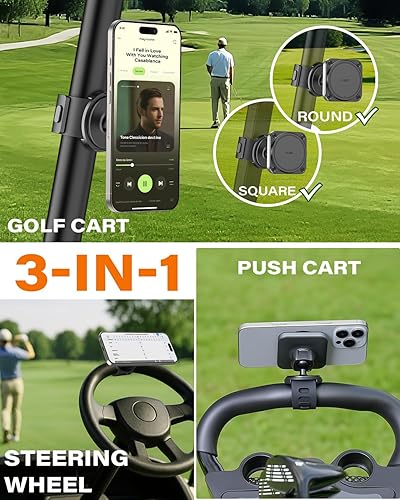 Miniatura 2 de A2C Regalos de golf para hombres, soporte magnético 3 en 1 para carrito de golf, carrito de empuje, soporte de teléfono para volante, accesorios