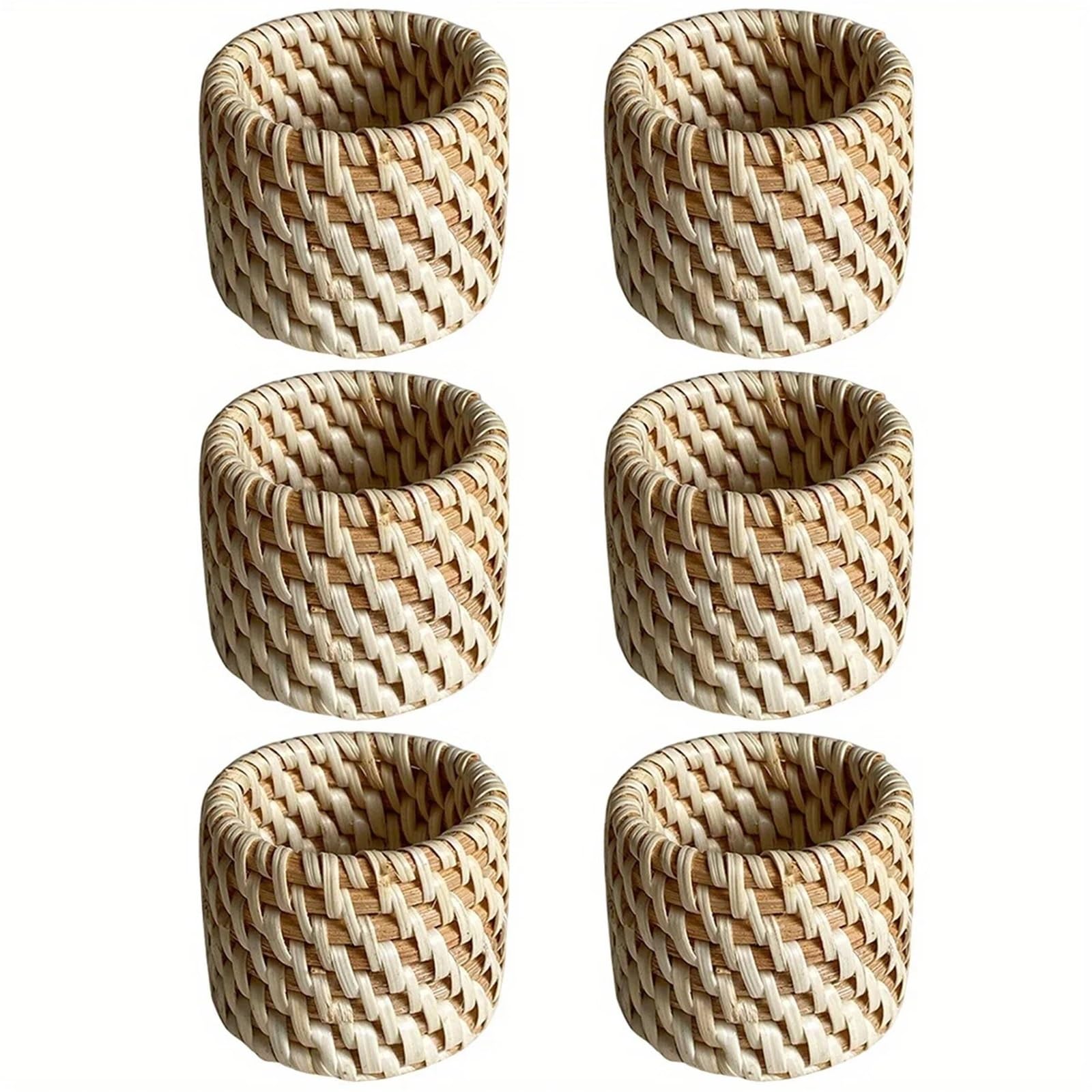 Napkin Rings Set Of 6, Handmade Rustic Holders For Thanksgiving, Christmas, Wedding Table Decoration for Wedding Banquet Dinner