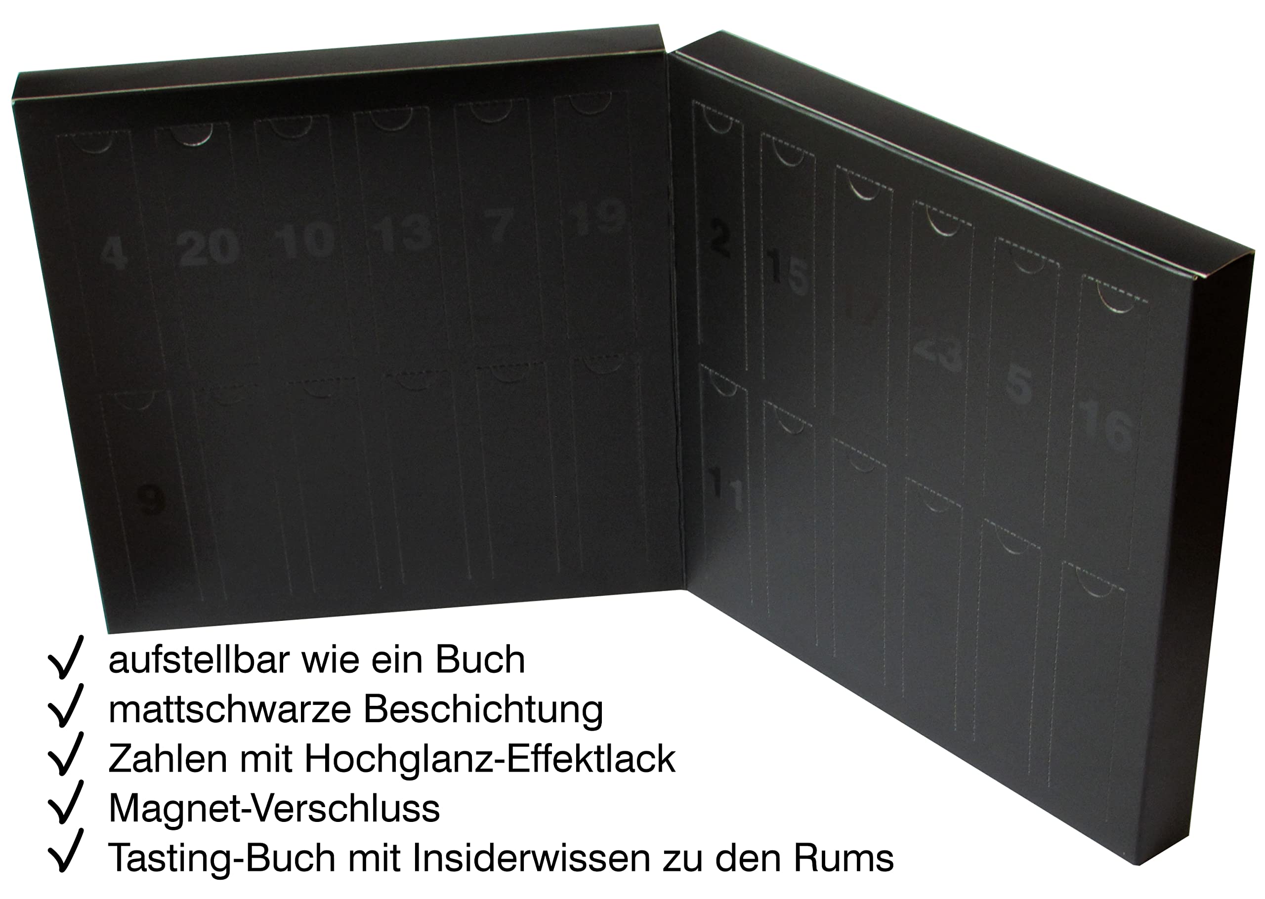 Rum Adventskalender in edler Geschenkbox exklusiv von scotchbar – 24 hochwertige Rum aus Kuba, Jamaika, Trinidad & Tobago, Nicaragua, Venezuela, ...
