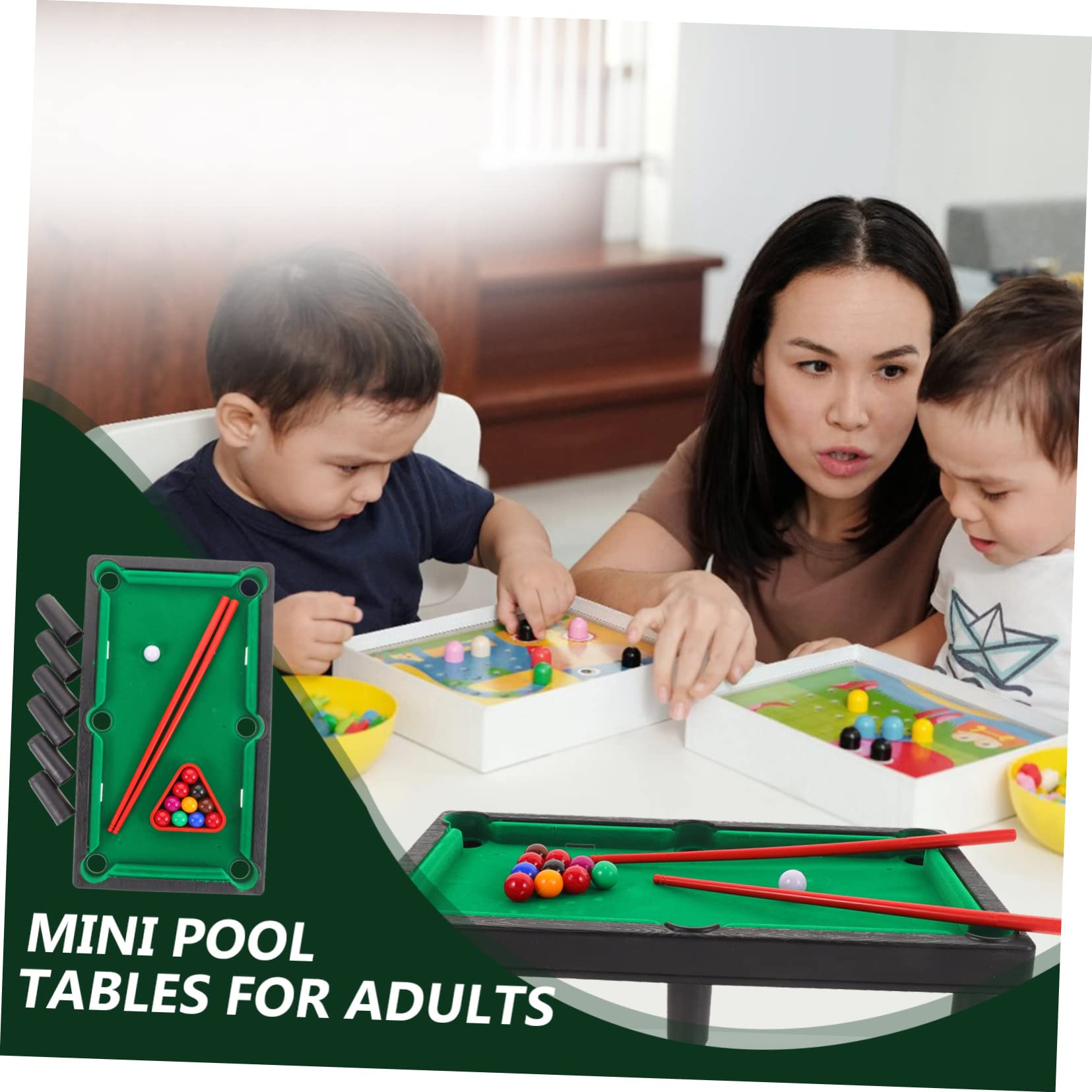 POPETPOP Portable Mini Pool Table and Girls Billiard Table Interactive Snooker Toy for Boys and Girls Adults