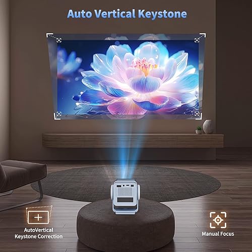 Miniatura 5 de Mini proyector, proyector portátil con wifi y Bluetooth, proyector para exteriores puede ser alimentado por banco de energía, proyector de película