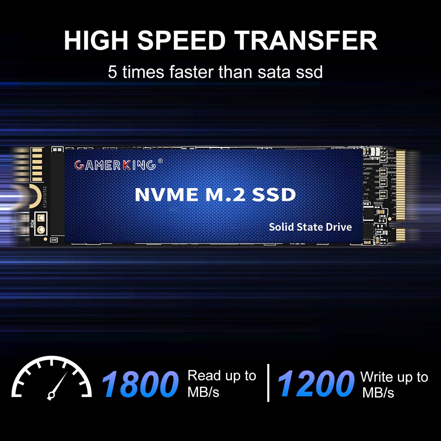 GAMERKING Wewnętrzny dysk SSD 128GB M.2 NVME 2280 PCIe Gen 3 x4, do 1800 MB/s 3D NAND Flash M Key o niskim zużyciu energii, pamięć do komputera stacjonarnego, laptopa