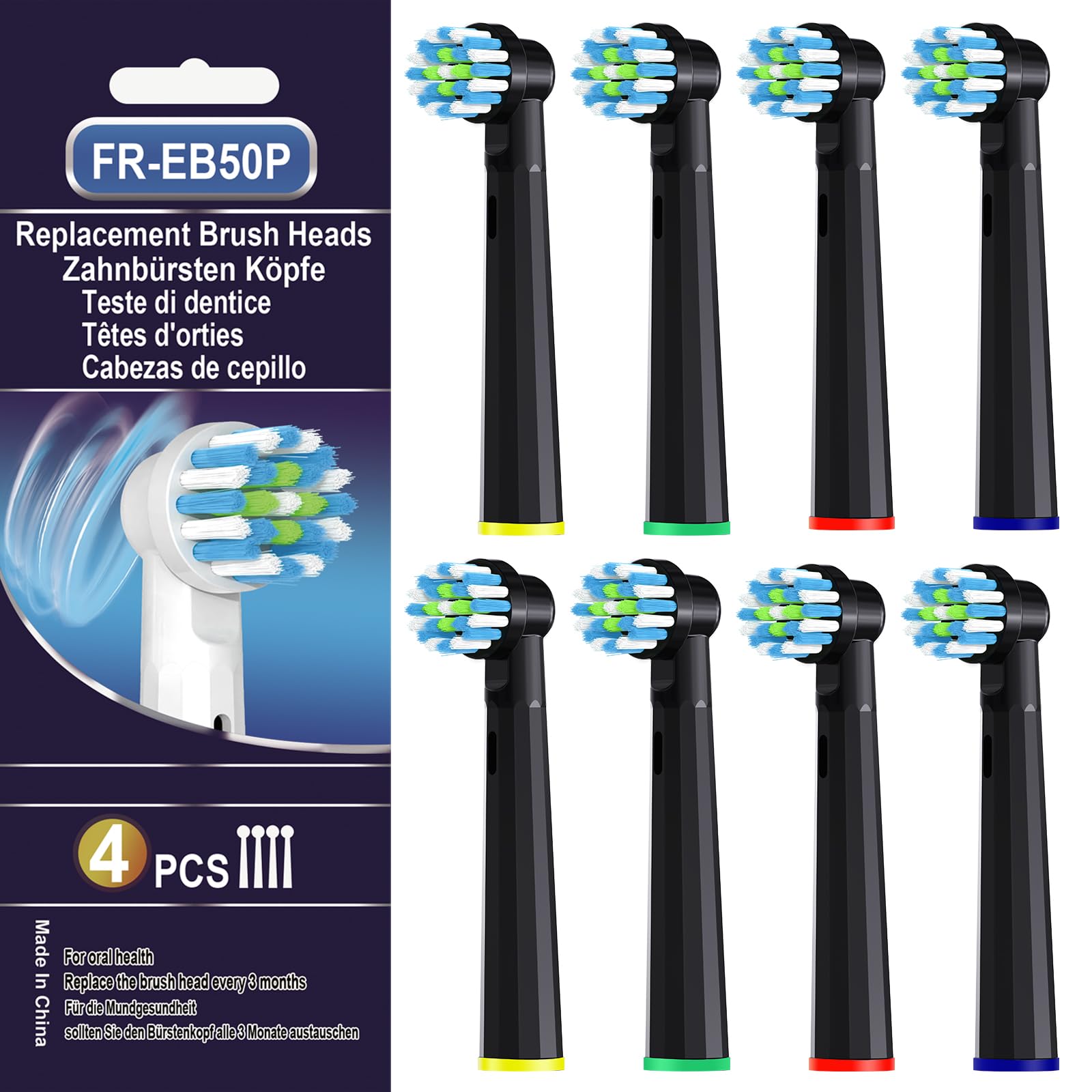 Replacement Toothbrush Heads Compatible with Oral B Pro 1000 Replacement Heads,Braun Replacement Brush Heads Refill for Genius X,Smart 1500,Pro 5000,8