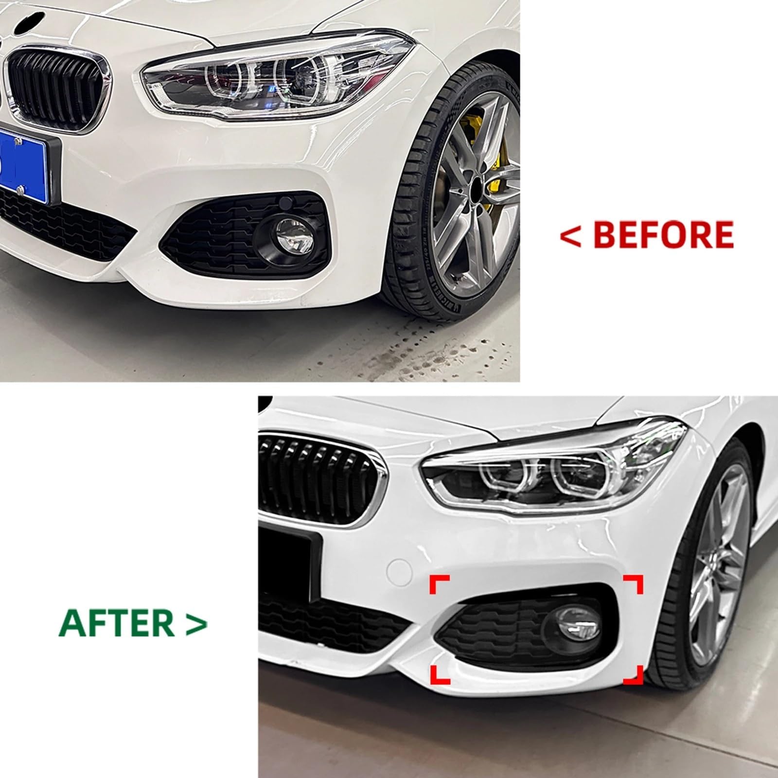 Pokrywa wlotu powietrza Pasuje do BMW serii 1 F20 F21 MSport 120i przedni zderzak boczna pokrywa nawiewu tapicerka światło przeciwmgielne wlotowa rama maski(Carbon Fiber Look)