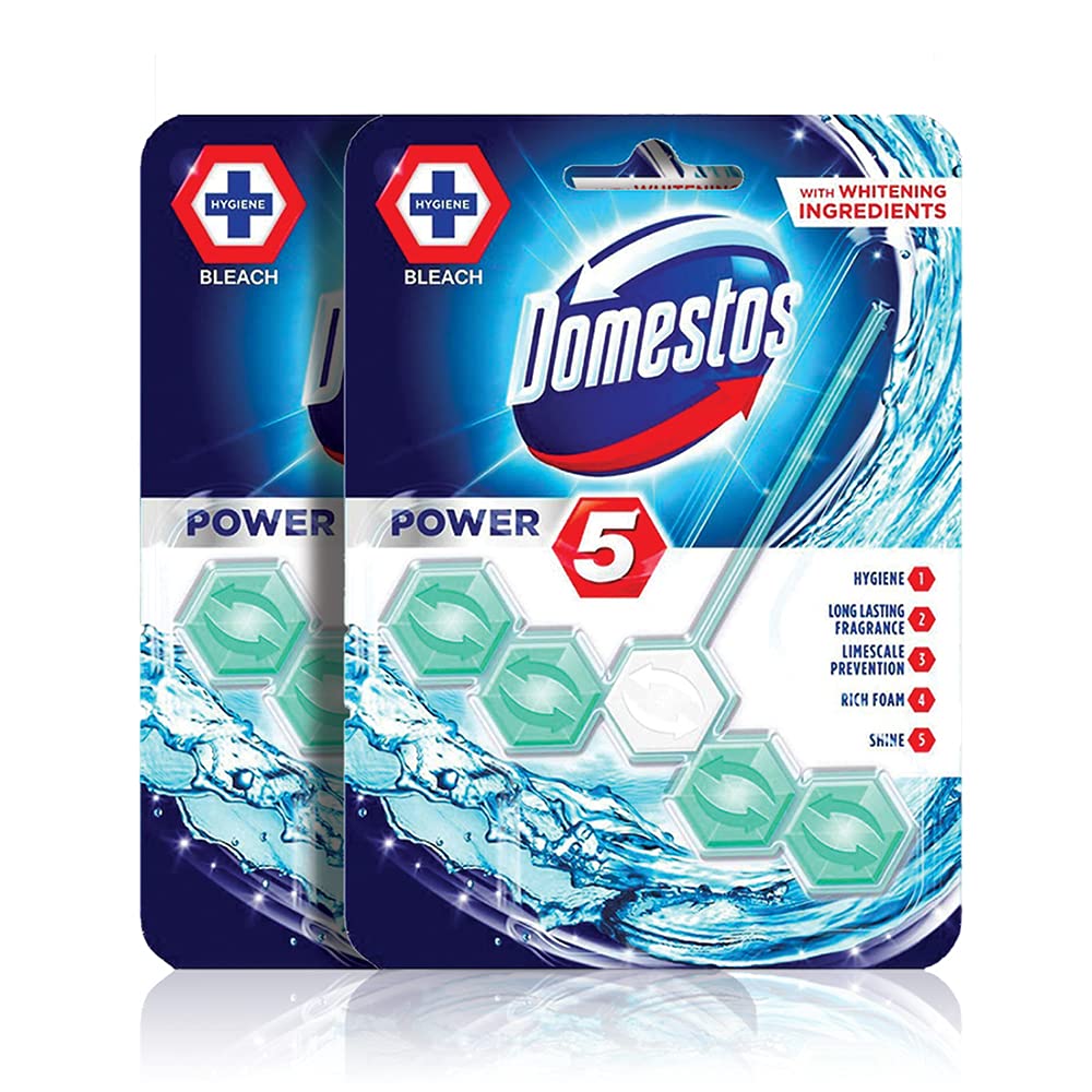Domestos Power 5 Toilet Rim Block, Chlorine, Limescale Removal With Long Lasting Fragrance, Provides Hygiene & Shine, 2x55gms (B09994Q2YY) Amazon Price History, Amazon Price Tracker