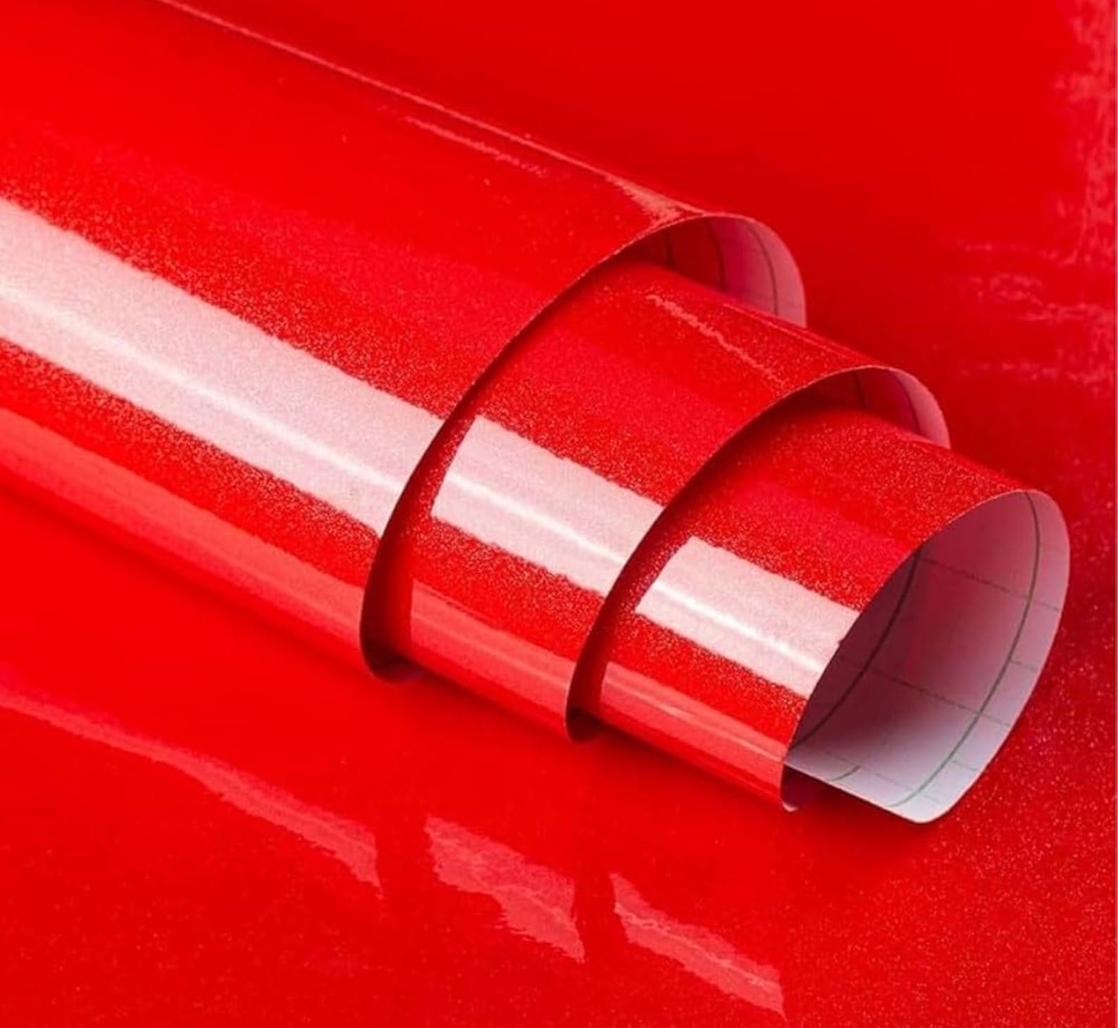 WALLMATE Vinyl Car Wrap Sheet Roll Film Sticker Decal Waterproof Car Styling Wrap Auto Vehicle Accessories (24" x 80 Inches, Red Glossy)