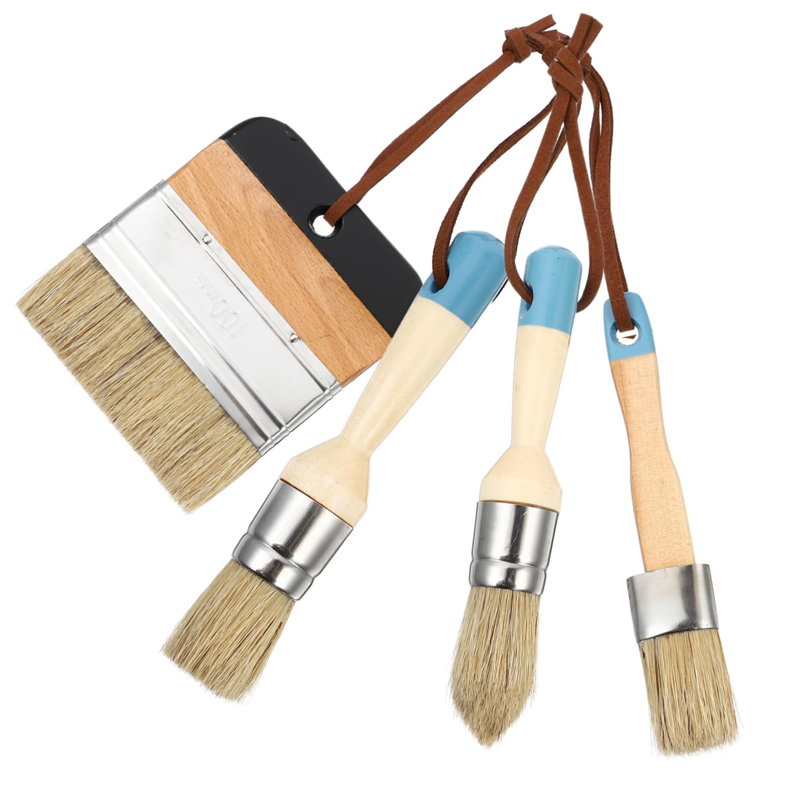 PLAFOPE 4pezzi Pennelli Setole Cinghiale Da Manico in Legno Pennello Per Decorazioni Domestiche Strumento Pittura Per Artista Pittura Olio