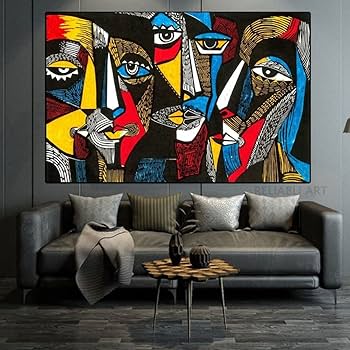 Amazon.co.jp: 抽象的な顔のキャンバスアート現代美術の有名な絵画 Amazon.co.jp: 抽象的な顔のキャンバスアート現代美術の有名な絵画