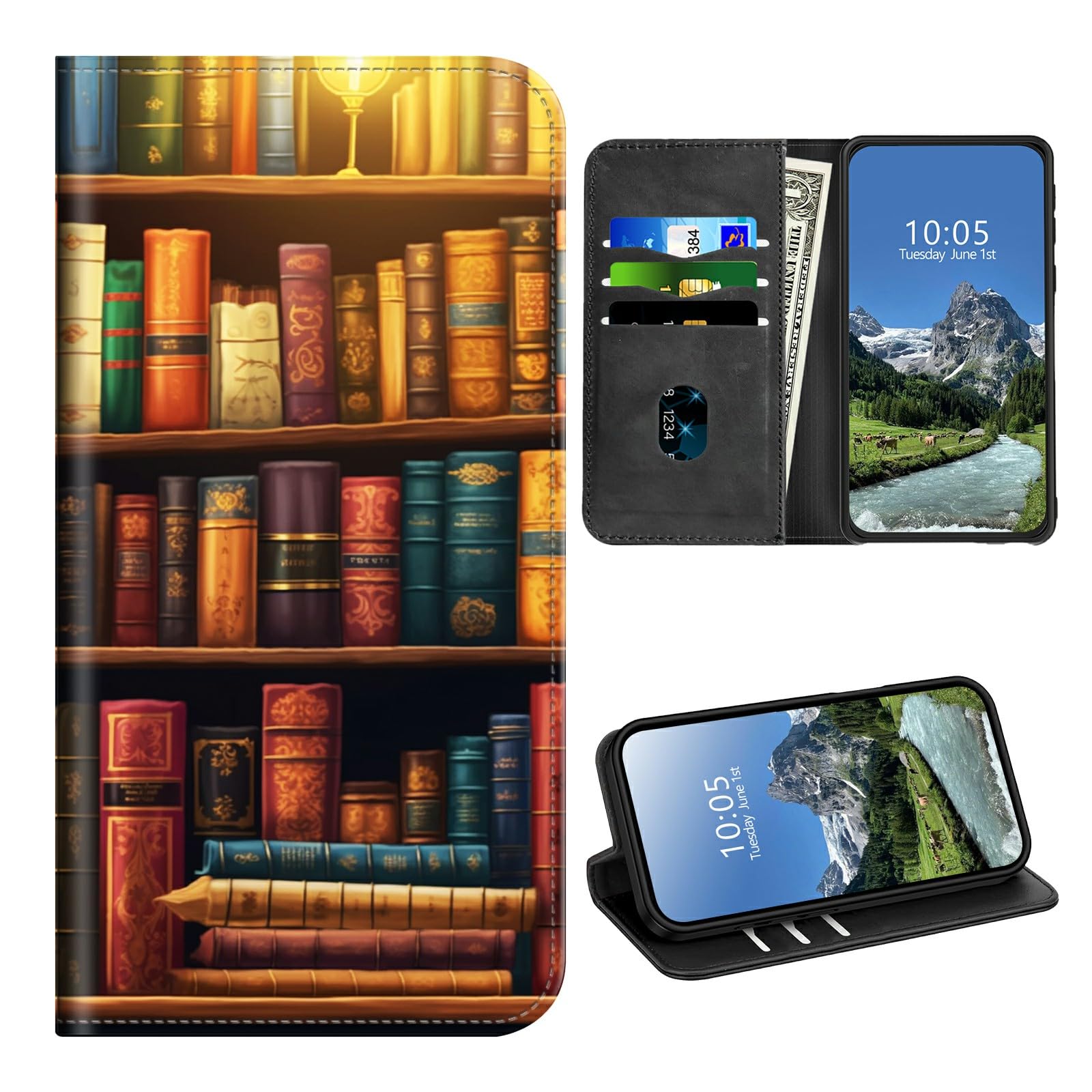 DIGTIALL Wallet Case for Motorola Moto Edge 2021 with Card Holder & RFID Protection for Women Men PU Leather Magnetic Kickstand Shockproof Cover for