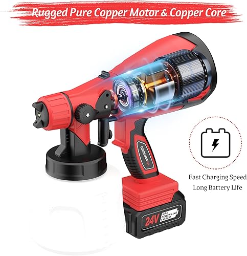 Miniatura 7 de Pulverizador de pintura, pistola eléctrica de pintura en aerosol de 400 W, con 5 boquillas de cobre, pulverizadores de pintura para el interior del