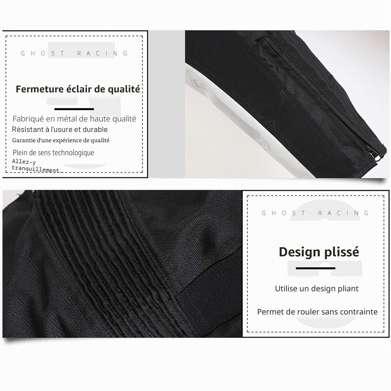 Pantalon De Moto pour Hommes,Pantalon De Moto Blindé, Pantalon De Motard Armure CE Amovible Résistant avec Doublure en Coton Amovible