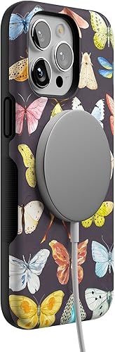 Vista 966 de Casely Funda para iPhone 15 Pro Max Jardín Secreto Flores mixtas Funda atrevida Compatible con MagSafe y botón de acción Secret Garden