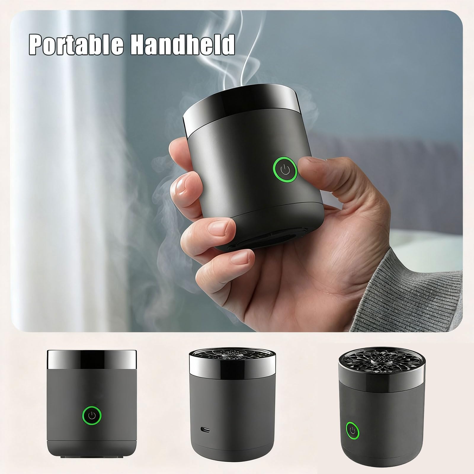 Compatto, senza fiamma, riscaldamento per aromaterapia, ceramica veloce, design caldo e ricaricabile, per viaggi, decorazione della camera da letto, diffusore di aromaterapia USB ricaricabile