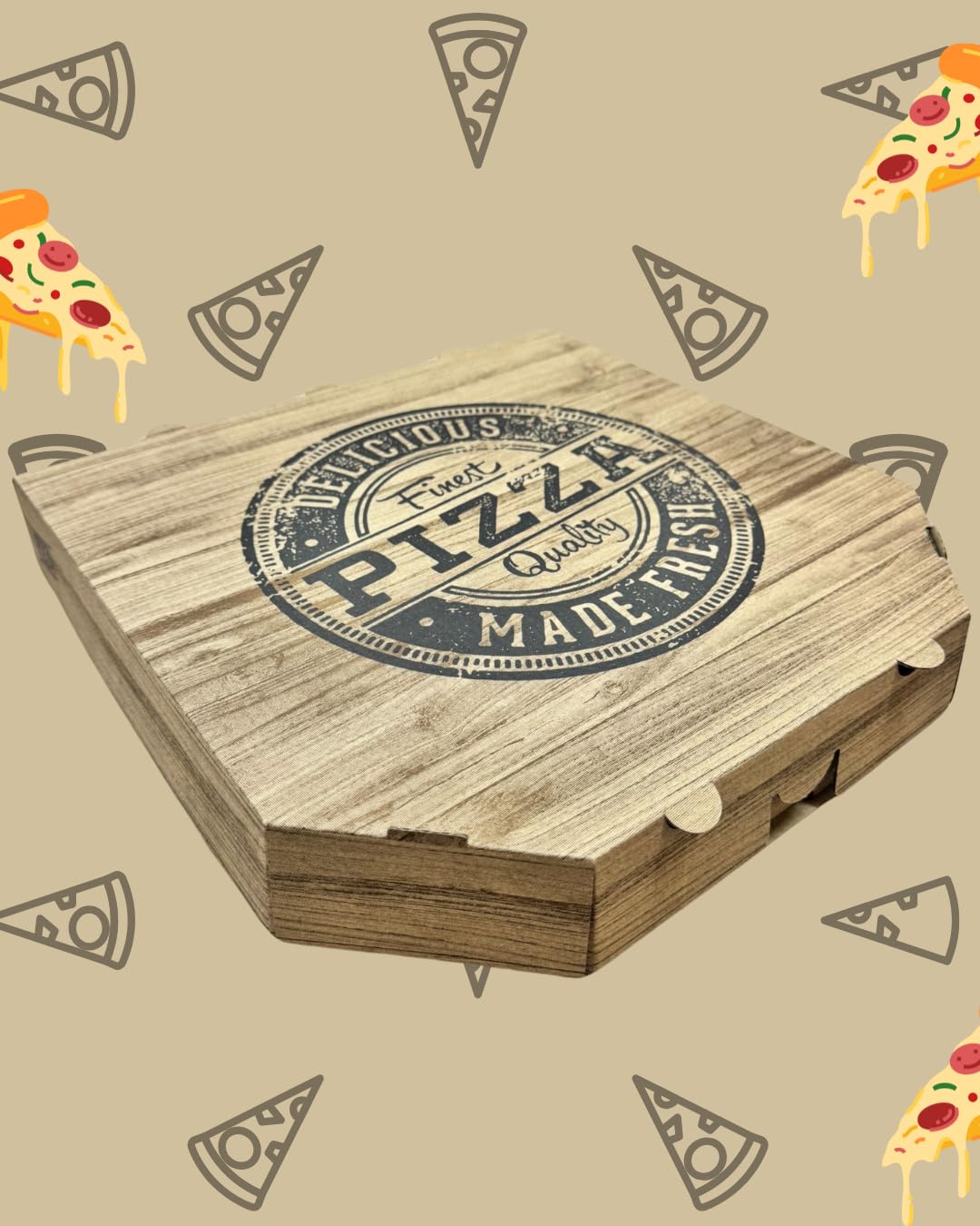 Scatola per Pizza in Cartone Kraft Bianca 24x24x4 cm 50 Pezzi