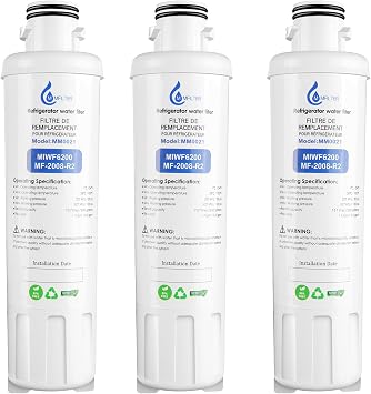 MIWF6200 Water Filter Replacement Compatible with Midea MF-2008-R2, Sharp SJWF200, Zline MIWFT2100, Insignia NS-WF26SS0-1 Twist-in Refrigerator Water Filter 3 Pack