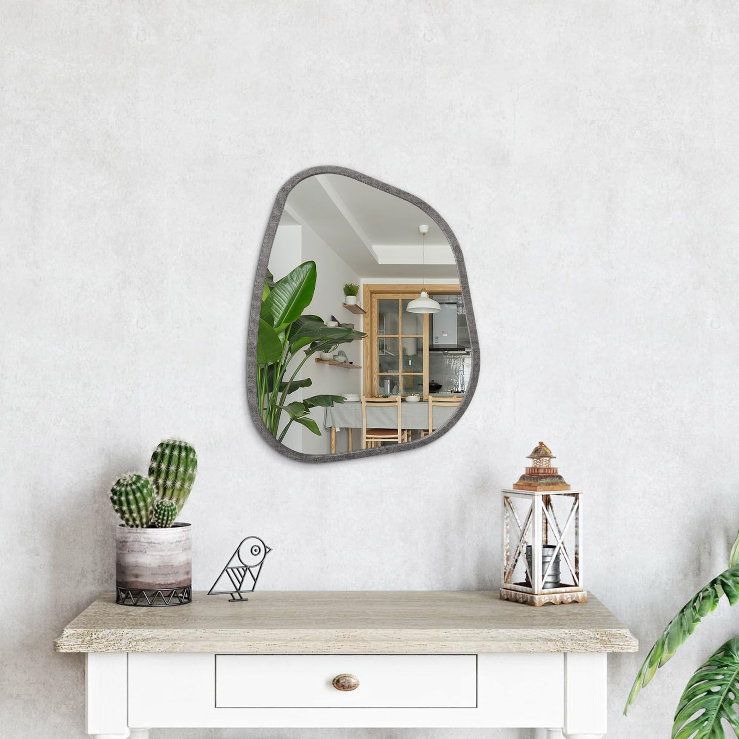 Specchio Ovale Da Parete Con Cornice Legno - Nero Rustico Per Bagno, Camera, Ingresso - Foto 12