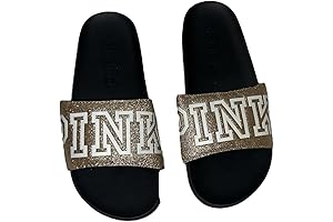 Pink Single Strap Glitter Slides/Sandal