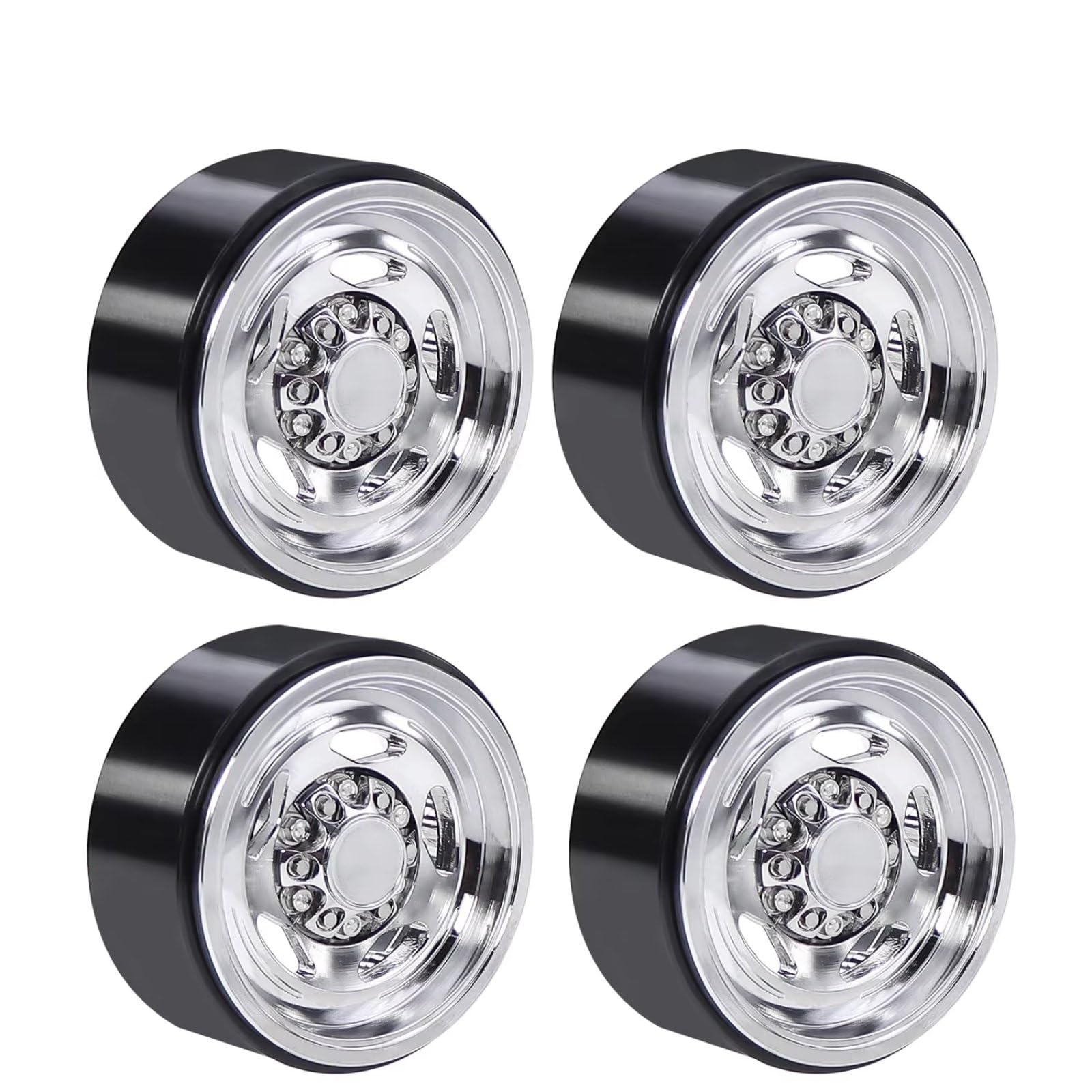 1,9 Alum Neg Offset Beadlocks para Wraith para Capra 1/10 Piezas | Pieza RC llanta ligera compensación negativa agarre lateral estable tuercas seguridad montaje seguro Repuesto