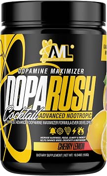 AML - Dopa Rush Powder, Supports Healthy Dopamine for Alertness, Focus & Energy Supplement, Cherry Lemon, 5.29 oz 30 Servings