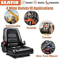 Vista 8 de Asiento universal de carretilla elevadora, asiento de tractor, con micro interruptor y cinturón de seguridad, para tractor, cortacésped, cargador