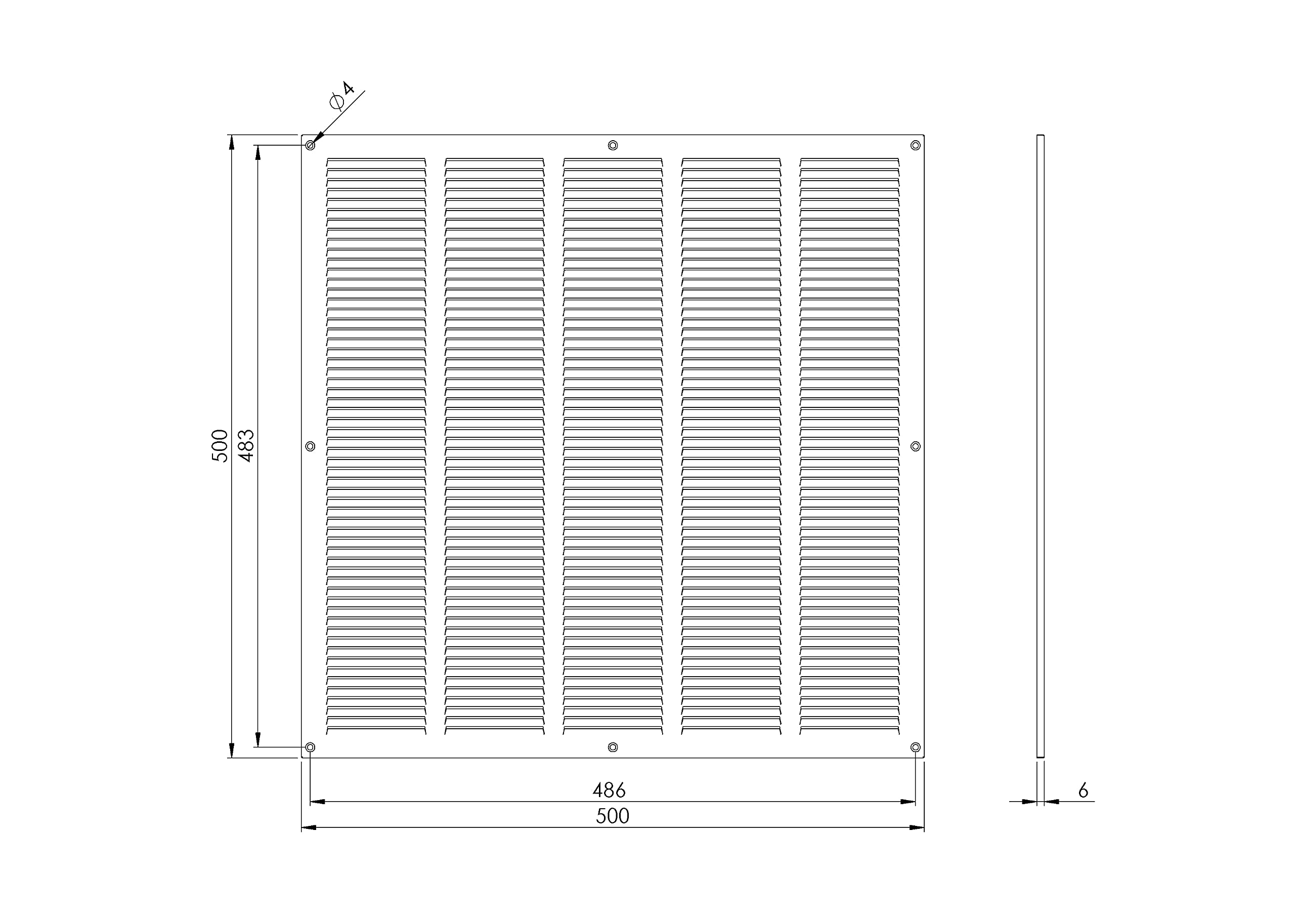 500x500mm Griglia di Ventilazione in Acciaio Bianco con Zanzariera - Griglie di Aerazione in Metallo