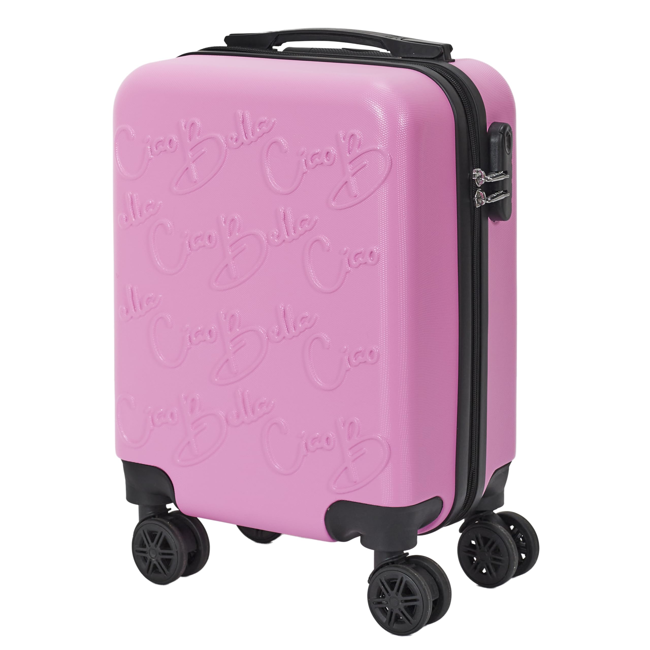 JET LAG, VO00071, Valigia Cabina in Rilievo Rosa 29L, Valigia cabina compatta e spaziosa, Guscio rigido in ABS, Ruote pivotanti a 360°, Maniglia retrattile, Lucchetto di sicurezza
