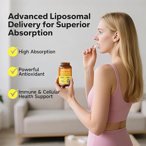 Miniatura 2 de Vitamina C liposomal de 1000 mg, vitamina C liposomal, vitaminas para la piel, vitaminas C solubles en grasa avanzadas para la salud inmune y apoyo