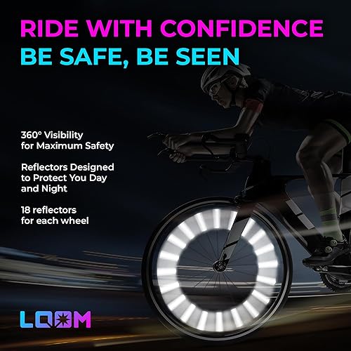 Miniatura 6 de LOOM Juego de reflectores de radios para bicicleta, 72 piezas, clips reflectantes de alta calidad de 3.1 in para bicicletas, fundas de radios de