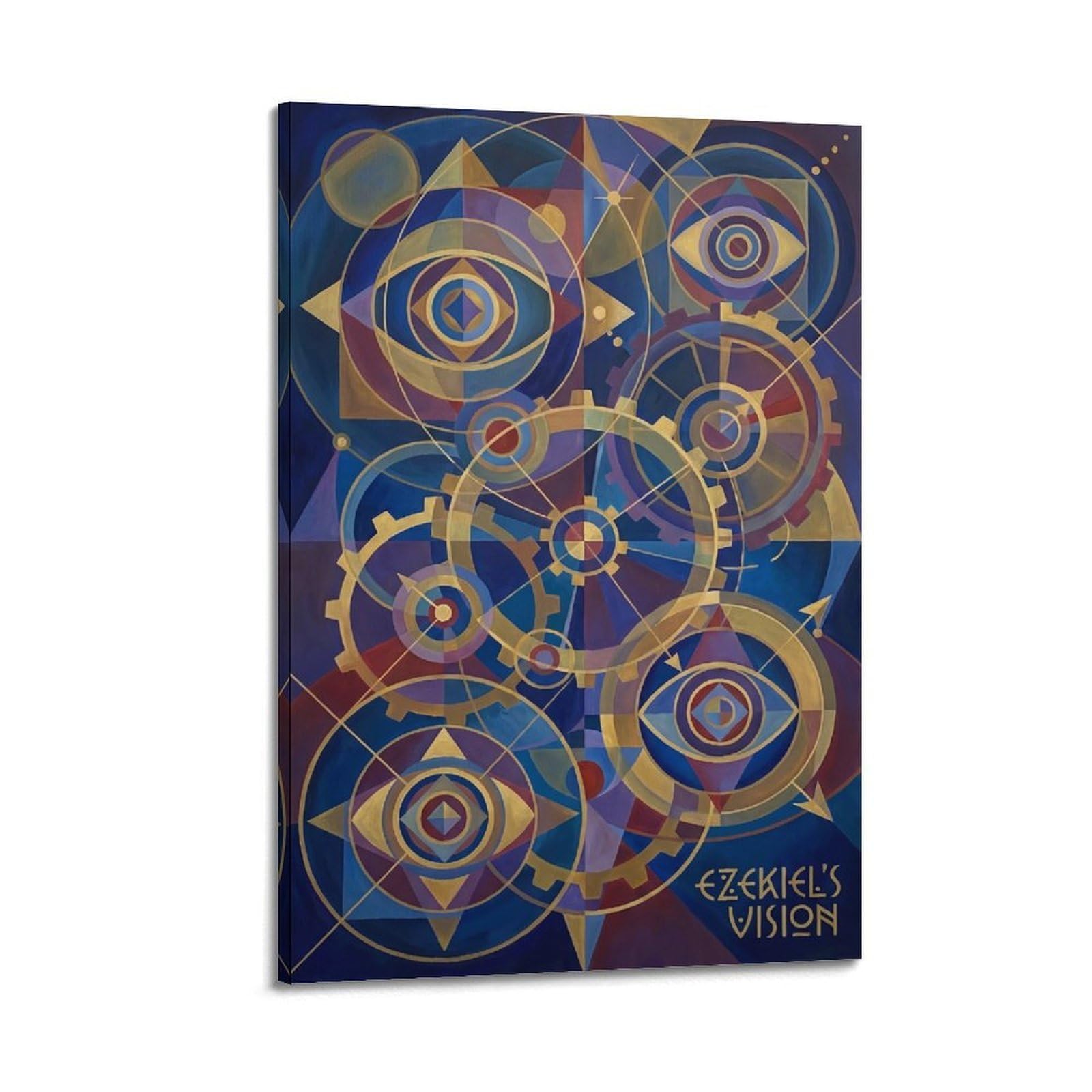 Okngb Frame-Style Sacred Bible Religious Poster Wheel Within A Wheel Ezekiel Decorative Painting Canvas Art Picture 24X36inch(60X90cm)