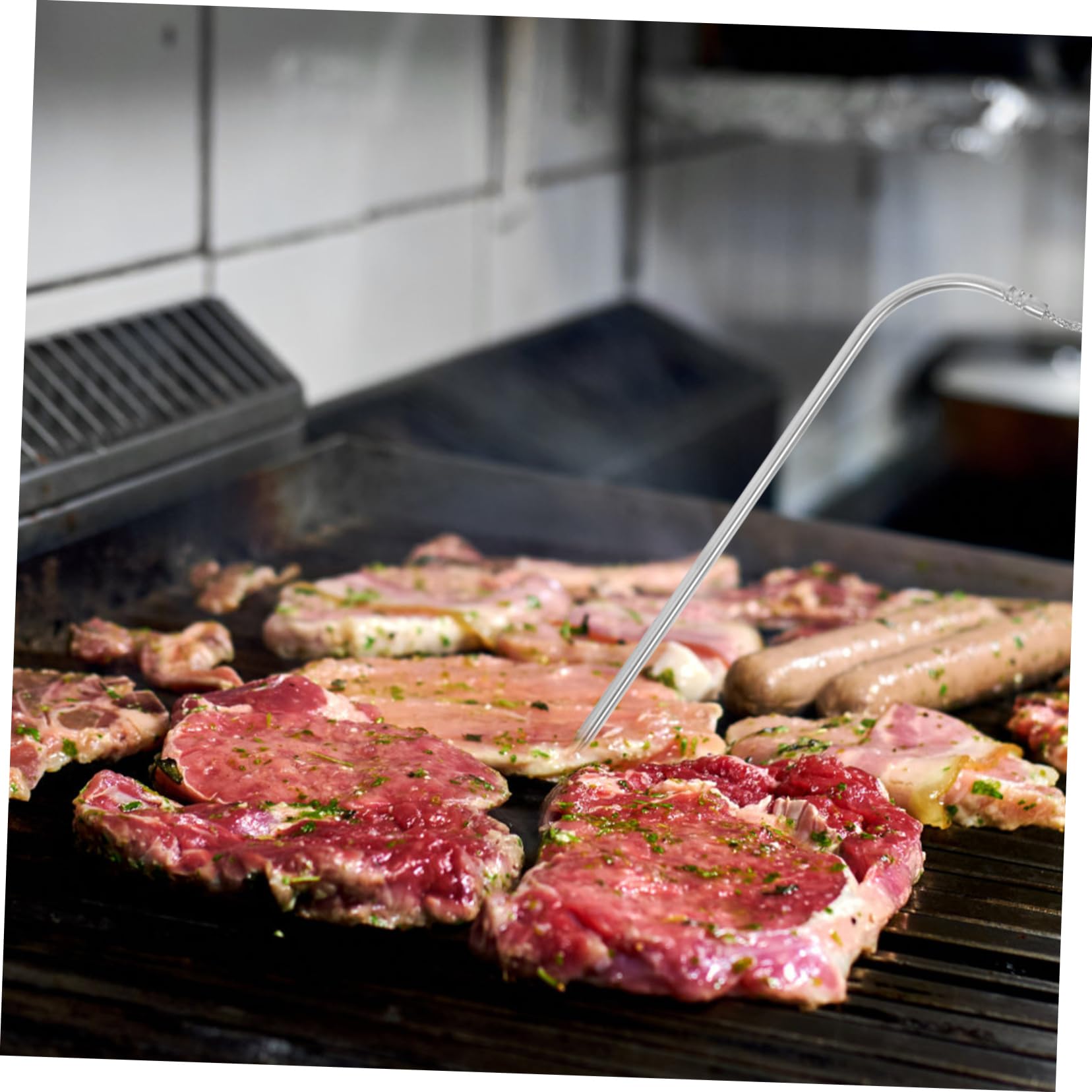 ibasenice 5 Sätze Bbq Fleischthermometer mit Silikonbeschichtetem Präziser Temperaturfühler für Grill für Fleisch Lebensmittel