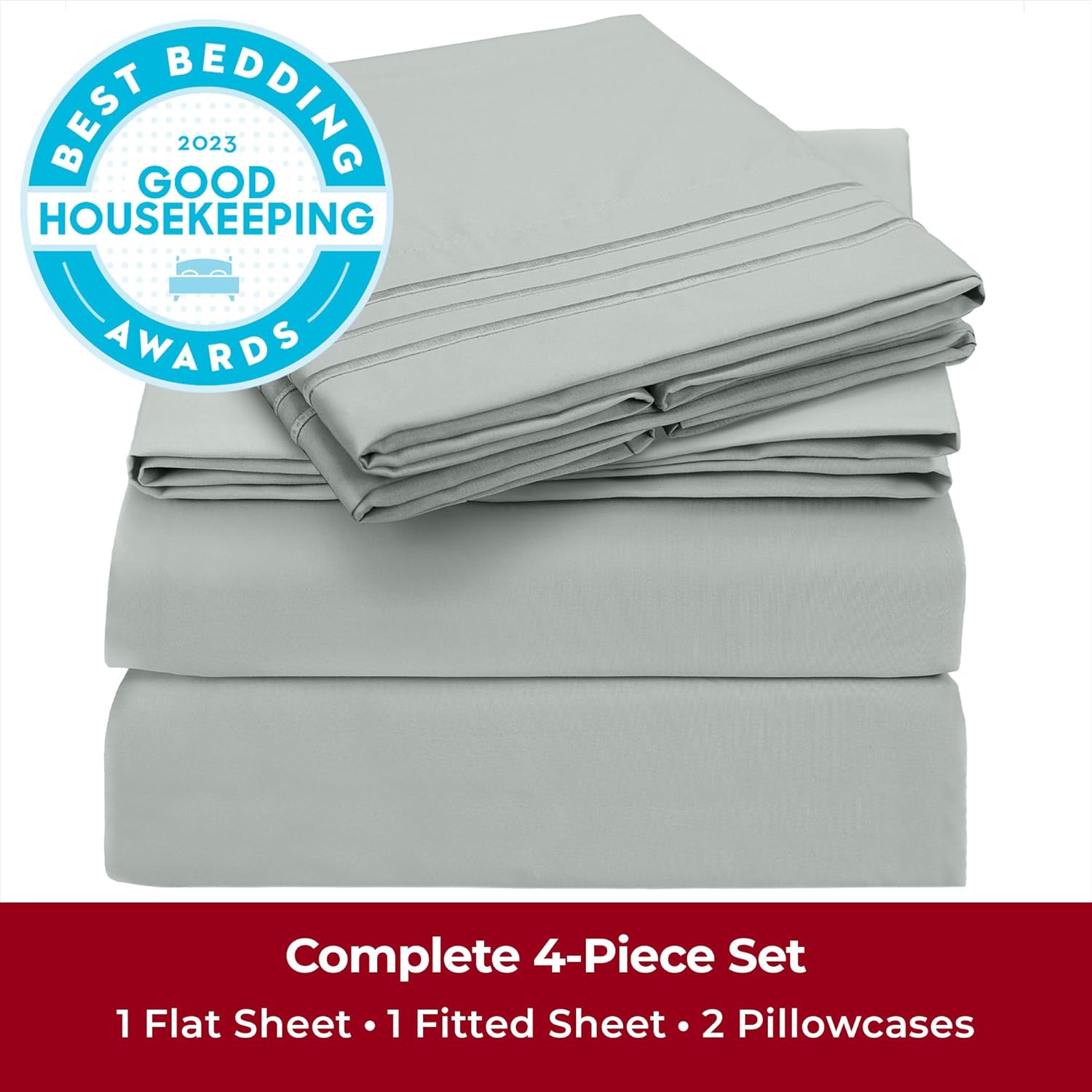 Mellanni California King Sheet Set 4 Piece Iconic Collection Bedding