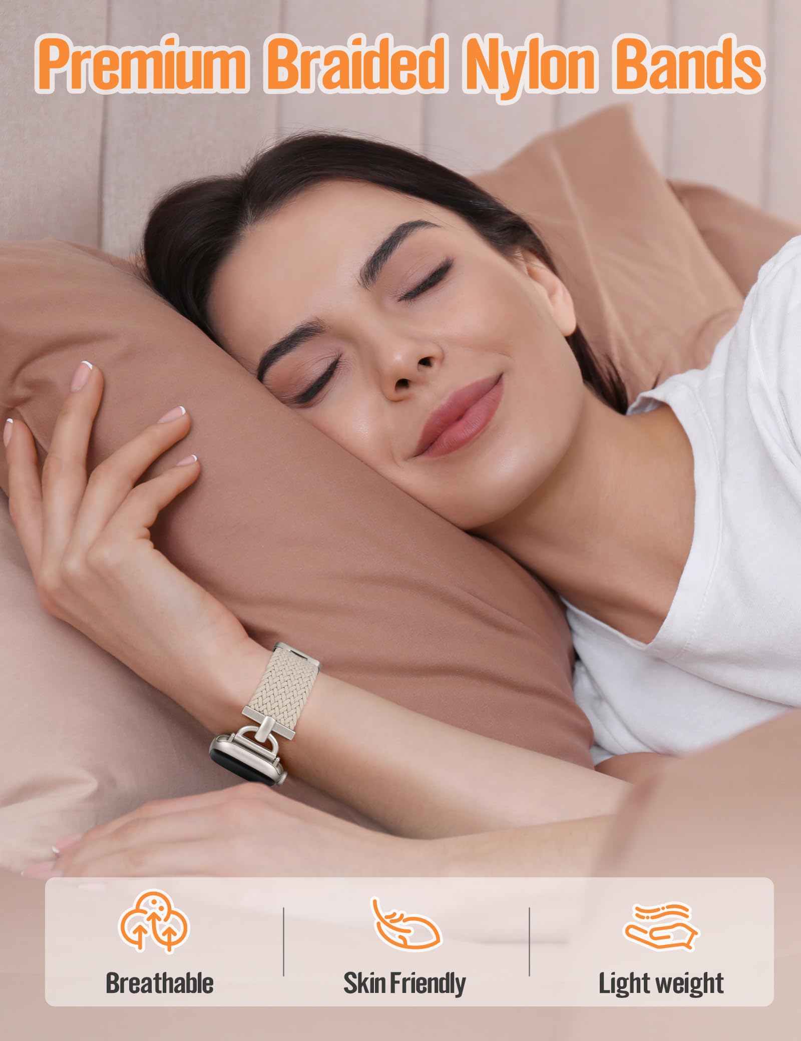 Wearlizer Cinturino magnetico intrecciato compatibile con cinturini Apple Watch 42/46/38/40/41/44/45/49 mm, unisex, design a forma di D elastico in nylon per iWatch serie 11, 10, 9, 8, 7, 6, 5, 4, SE